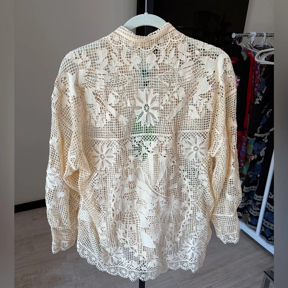 Farm Rio: Sand Landscape Guipure Shirt - Picture 4 of 13